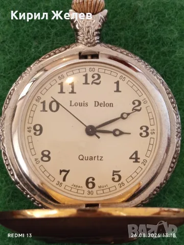 Джобен часовник Louis Delon quartz Japan movt за КОЛЕКЦИОНЕРИ 51551, снимка 4 - Джобни - 55816388