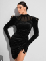 Елегантна черна рокля, S (36) , снимка 2