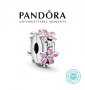Талисман Pandora сребро 925 Pink Daisy Flower Clip Charm Пандора Клипс Цветя. Колекция Amélie, снимка 1 - Гривни - 33726078
