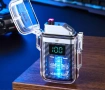 Елегантна прозрачна ветроустойчива запалка с LED светлинки, снимка 2