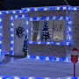 Коледни лампички 10м син + бял 100 диода с 8 програми , снимка 1