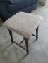 Табуретка от парен бук масив с тапицирана седалка., снимка 3