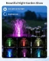 Нов Градински соларен фонтан 8W LED батерия 8 дюзи за езерце поилка, снимка 4