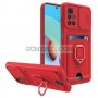 Xiaomi Redmi 10 - Силиконов Гръб с Ринг, Слот за Карта и Капак за Камерата, снимка 1