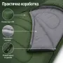 Туристически спален чувал 2 в 1 с качулка, 210 × 75 см, зелен, снимка 5