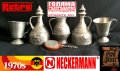 немски чаши и кани с ловни мотиви от Zinn/калай, снимка 1 - Антикварни и старинни предмети - 37303938