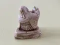 Винтидж фигурка Окимоно  в японски стил — изкуствена слонова кост, мъдър старейшина с тиква, снимка 3