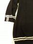 Свободна черна блуза 3/4 ръкав с бяла гарнитура и кокетни копчета сребърни, фино плетиво , снимка 12