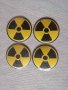 Кръгли метални цветни стикери с лого на радиоактивност за тас джанта на кола автомобил джип ван бус , снимка 1 - Аксесоари и консумативи - 36582257
