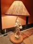 Стара Настолна Френска Лампа с Порцеланова Фигура, снимка 1 - Антикварни и старинни предмети - 39788453