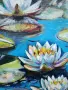 Оригинална маслена картина "Nymphaea: Azure Waters" / Ръчна изработка, снимка 6