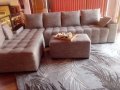 ъглов диван,табуретка и килим 200/290 см, снимка 1 - Дивани и мека мебел - 44489918