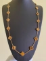 Дълго дамско колие с 20 детелини с камъка тигрово око Van Cleef & Arpels VCA, снимка 5