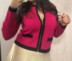 ZARA цикламена жилетка с цип от фина плетка, снимка 4