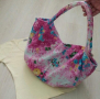 Лятна текстилна чанта, подходяща и за плажна в синьо-розови цветове, снимка 1