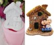 3D къща с баба и дядо силиконов молд форма фондан гипс свещ шоколад декор, снимка 1 - Форми - 38442403