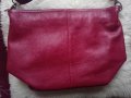 Червена италианска чанта естествена кожа , снимка 3