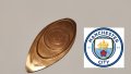 Manchester City F.C. - метална плочка с емблемата на отбора, снимка 1 - Други ценни предмети - 33856674