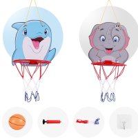 Баскетболен кош за деца с различни животни / Вариант: Слон, Делфин, снимка 1 - Играчки за стая - 42430652