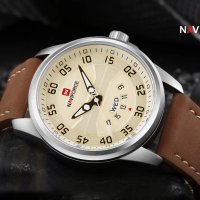 NAVIFORCE SBBN NF9124 Луксозен мъжки кварцов часовник с кожена каишка, снимка 4 - Мъжки - 42417391
