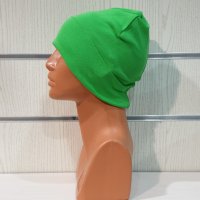 Нова зимна шапка с подгъв в неонов зелен цвят, снимка 4 - Шапки - 39325538