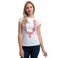 Нова дамска бяла тениска с трансферен печат Шевица, Етно мотив, България, снимка 10 - Тениски - 29964888