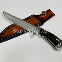Уникален масивен ловен нож с кожена кания, снимка 1 - Ножове - 38417192