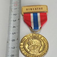 норвежки сребърен медал с позлата , снимка 5 - Антикварни и старинни предмети - 42119765