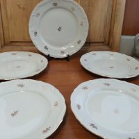 Стар български порцелан чинии плитки , снимка 1 - Антикварни и старинни предмети - 37693476