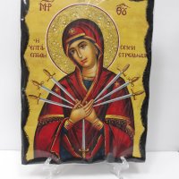 Голяма икона на Пресвета Майка Богородица Закрилница - Модел Д- ръчна изработка, снимка 3 - Икони - 37639976