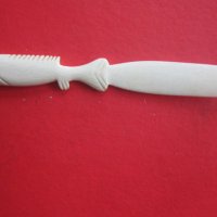 Страхотен нож от слонова кост 19 век, снимка 6 - Колекции - 37853499