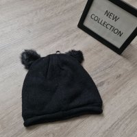 Нова зимна черна шапка КОТЕ с уши на намаление , снимка 3 - Шапки - 37993224