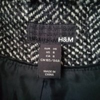 H&M дамско вълнено палто-яке с колан на талията р-р S (EU 36) , снимка 12 - Якета - 42879419