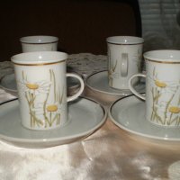 Стар Български порцелан комплект от 4 чаши за кафе, снимка 2 - Други ценни предмети - 39147202