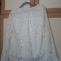 Нова блуза със сребърни птици , снимка 3 - Блузи с дълъг ръкав и пуловери - 42469467
