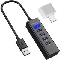 Мощен USB хъб/ USB разклонител с 4 порта, снимка 6 - Друга електроника - 42505903