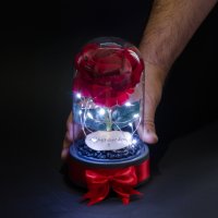 Вечна Роза в Стъкленица с Лампички / LED светлини / Подарък за Рожден Ден - Светеща Вечна Роза, снимка 2 - Подаръци за жени - 42689991