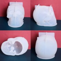 3D грамаден череп силиконов молд форма фондан гипс свещ шоколад, снимка 4 - Форми - 35429866
