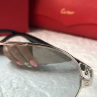 Cartier 2022 мъжки слънчеви очила с кожа, снимка 11 - Слънчеви и диоптрични очила - 37370352