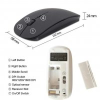 Безжична мишка - 3в1 /wifi+bluetooth 3.0~5.2, снимка 3 - Клавиатури и мишки - 30278476