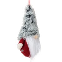 3 Броя Коледна украса за елха, Коледен гном със сива пухкава шапка, 15см, снимка 2 - Декорация за дома - 42698698