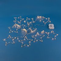 Коледни лампички LED Завеса със Звезди, Топло бяло, 184 LED, снимка 3 - Лед осветление - 42731165