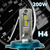 LED Диодни крушки H4 200W 12-24V +300%, снимка 3 - Аксесоари и консумативи - 40393946