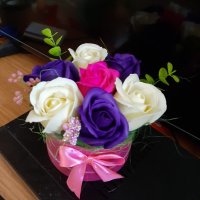 Букет от сапунени рози , снимка 6 - Подаръци за жени - 36791348