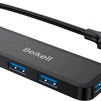 Beikell 4-портов USB 3.0 хъб, високоскоростен USB сплитер, снимка 1 - Други - 38544787