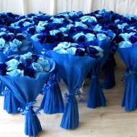 Букети и букетчета в синьо, снимка 5 - Изкуствени цветя - 31382192