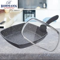 Тиган грил с капак Bohmann Mраморно покритие, снимка 2 - Съдове за готвене - 44167286