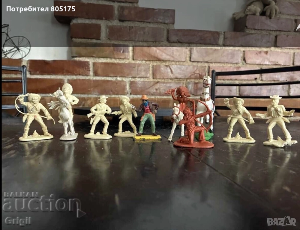 Стари фигурки войници индианци каубои HongKong, снимка 1