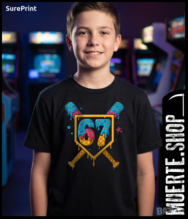 Детска тениска 67 SIX SEVEN BASEBALL STYLE – спортен street дизайн!, снимка 1