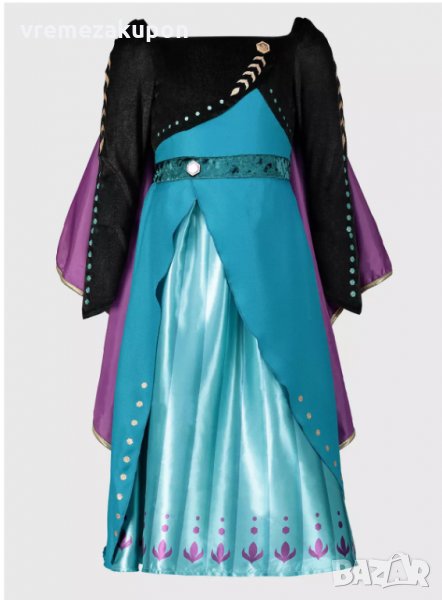 Невероятна луксозна рокля на Анна от Замръзналото кралство 2 с невероятен шлейф, снимка 1